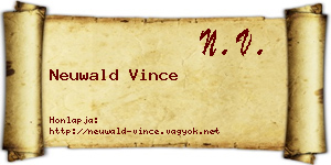 Neuwald Vince névjegykártya